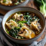 Potsticker Soup with Mushrooms & Bok Choy