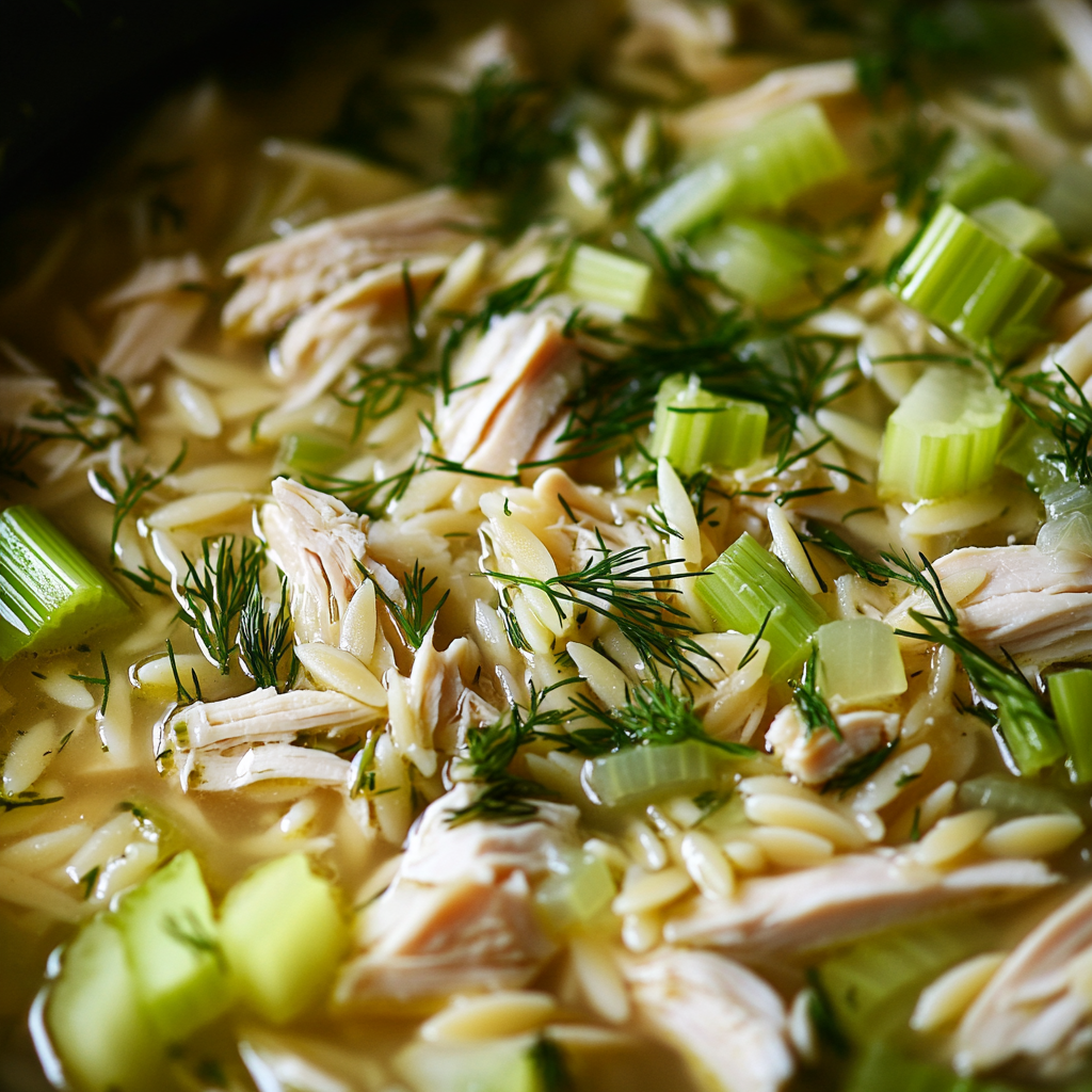 Lemony Chicken and Orzo Soup