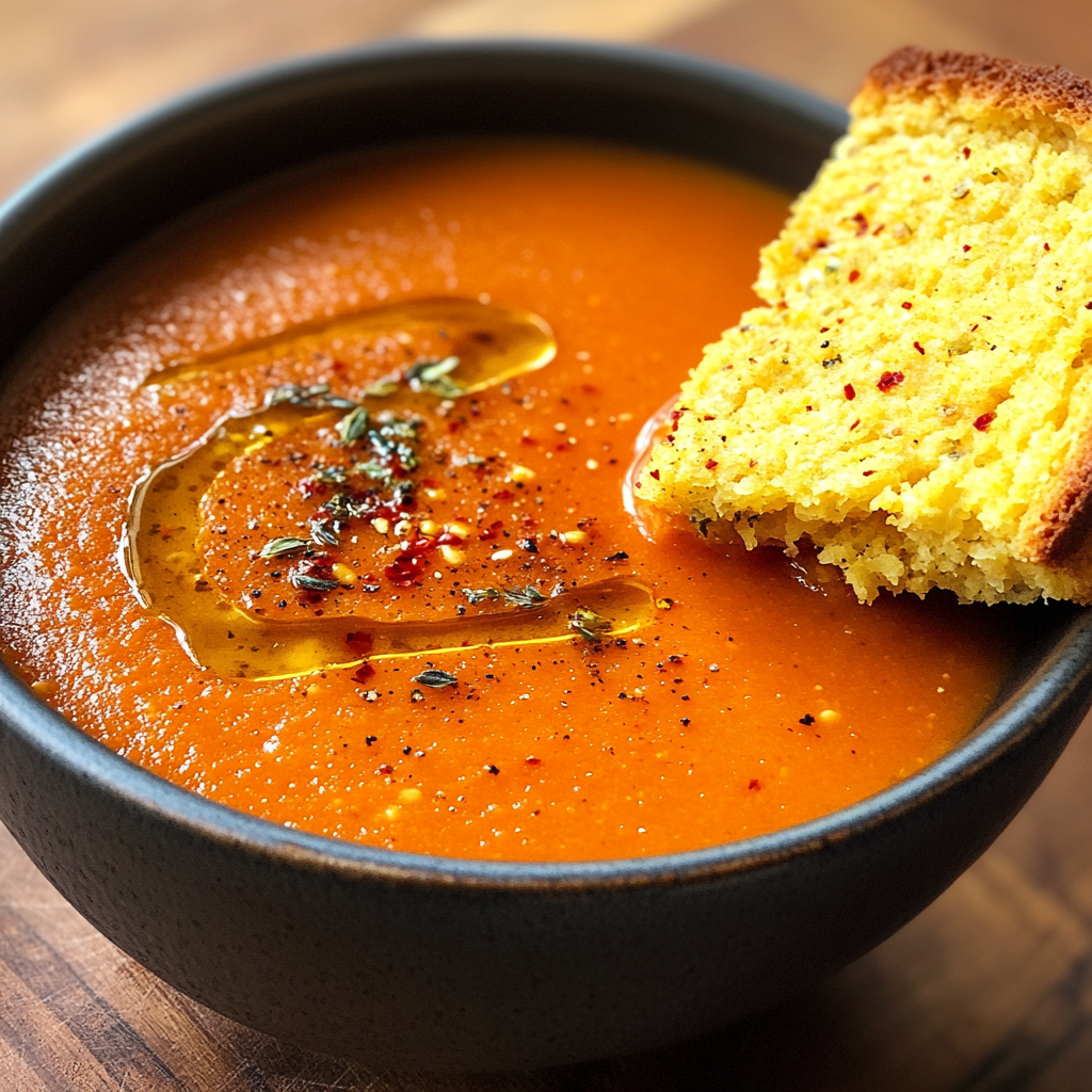 Spicy Roasted Red Pepper Soup