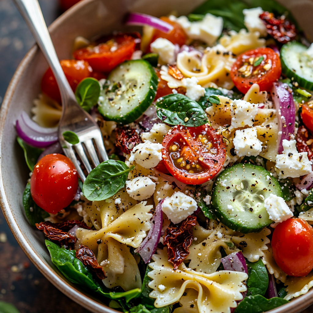 Healthy Tuscan Pasta Salad