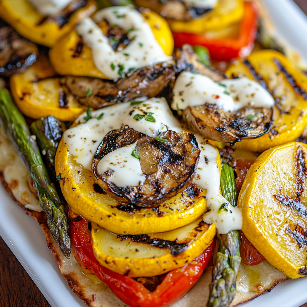 Grilled Veggie French Onion Flatbreads