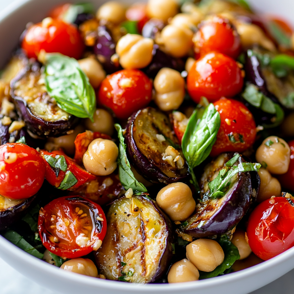Mediterranean Eggplant Chickpea Salad