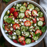 Refreshing Strawberry Cucumber Salad with Feta & Mint