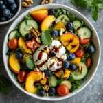 Grilled Peach and Burrata Salad with Balsamic
