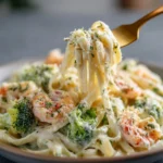 Shrimp Alfredo Fettuccine & Broccoli