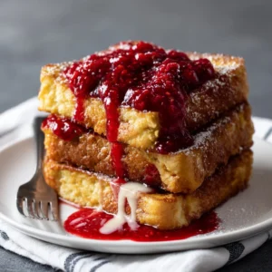 Eggnog French Toast with Raspberry Sauce Recipe