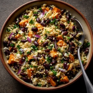 Couscous Salad with Lime Basil Vinaigrette Recipe