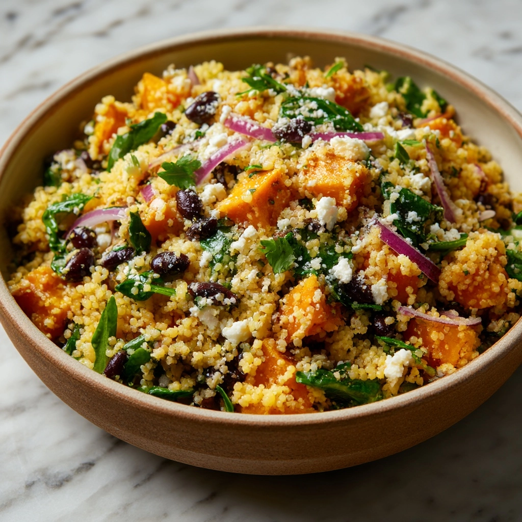 Couscous Salad with Lime Basil Vinaigrette Recipe - Recipe Image