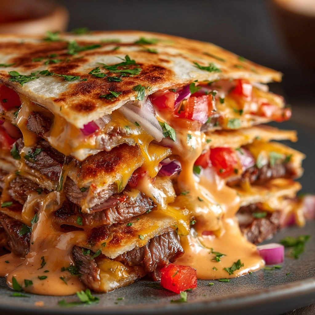 Cheese-Crusted Steak Quesadillas Recipe - Recipe Image