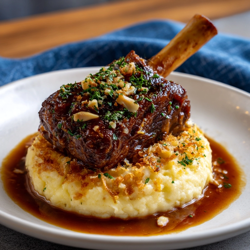 Rosemary Braised Lamb Shanks with Creamy Polenta Recipe - Recipe Image