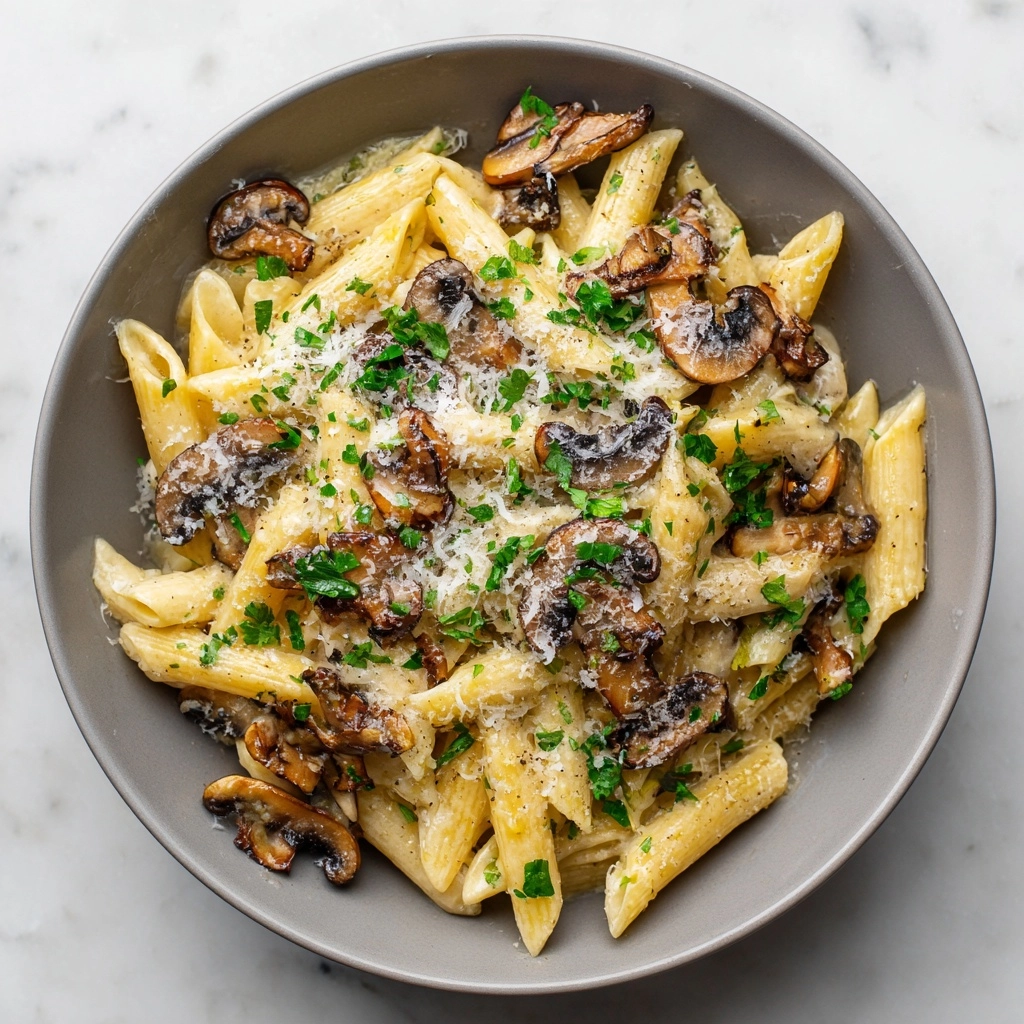 Garlic Mushroom Pasta Recipe - Recipe Image