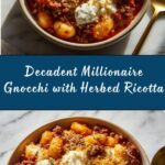 Millionaire Gnocchi with Red Sauce, Herbed Ricotta, and Golden Crispies Recipe
