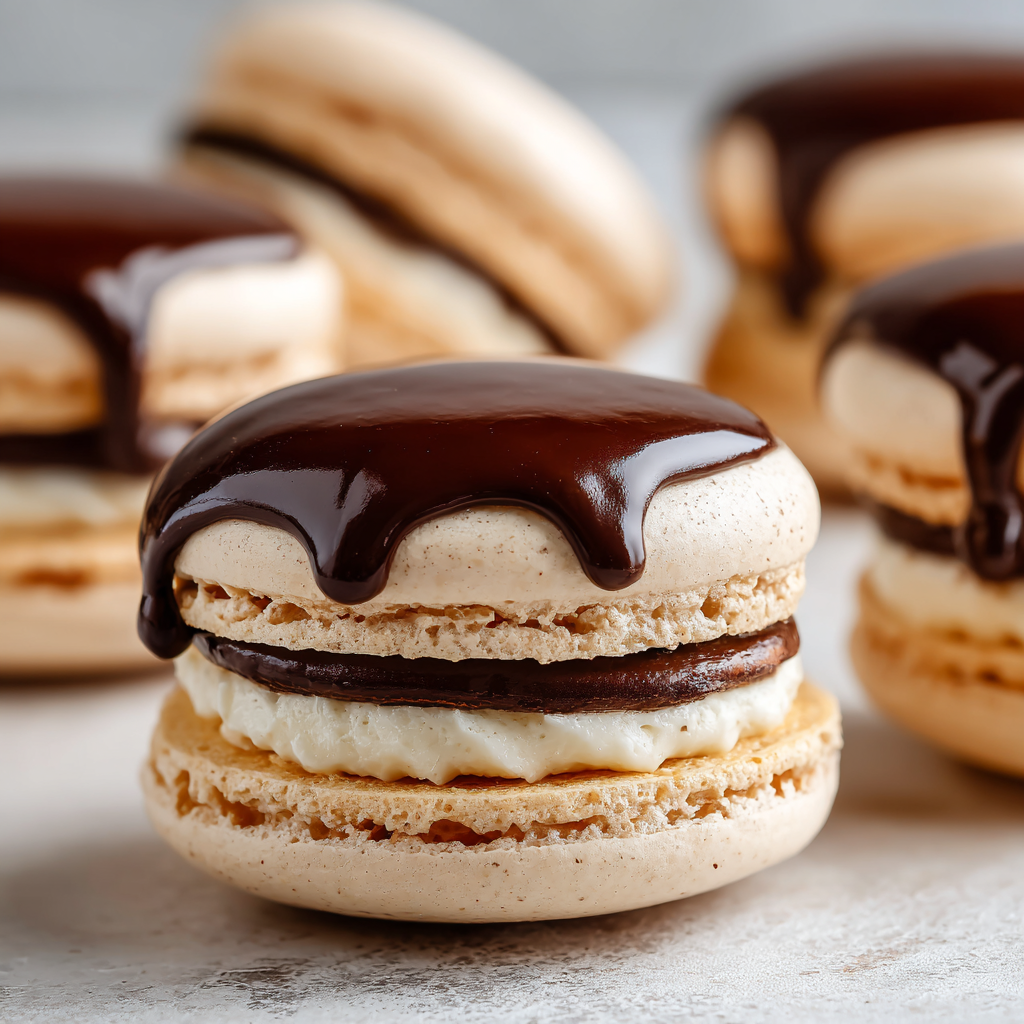 Boston Creme Pie Macarons
