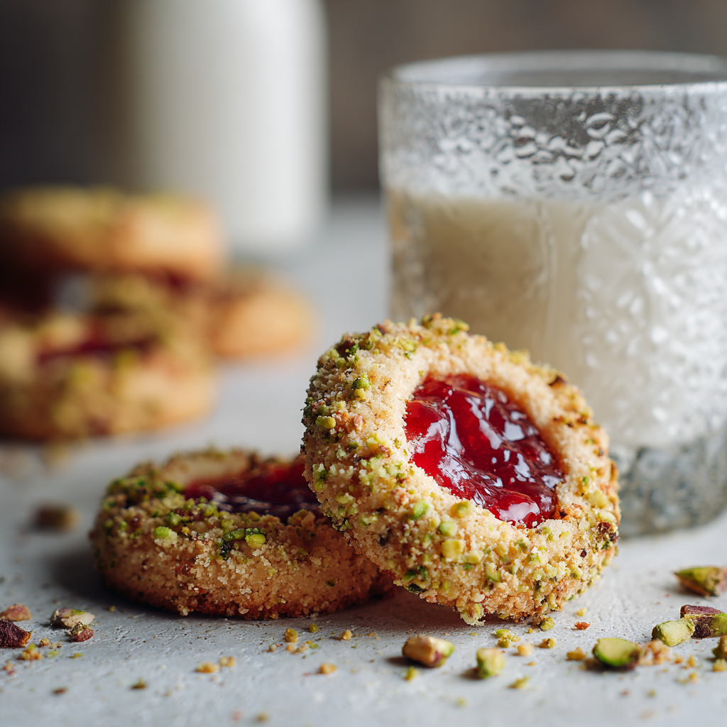 Pistachio Thumbprint Cookies