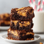 Peanut Butter Brownies {Fudgy and Chewy}