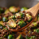 Ground Beef and Brussels Sprouts