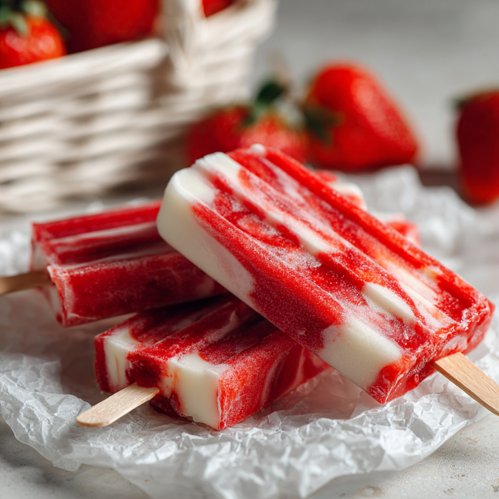 Strawberry Yogurt Popsicles