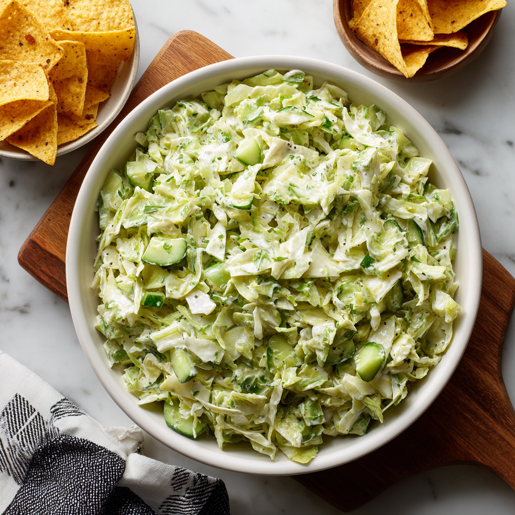 Cabbage Salad with Indian Green Chutney Dressing