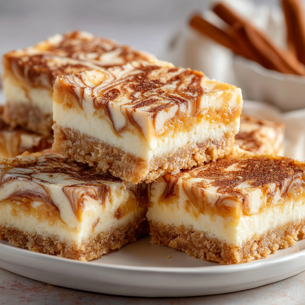 Blender Cinnamon Roll Cheesecake Bars