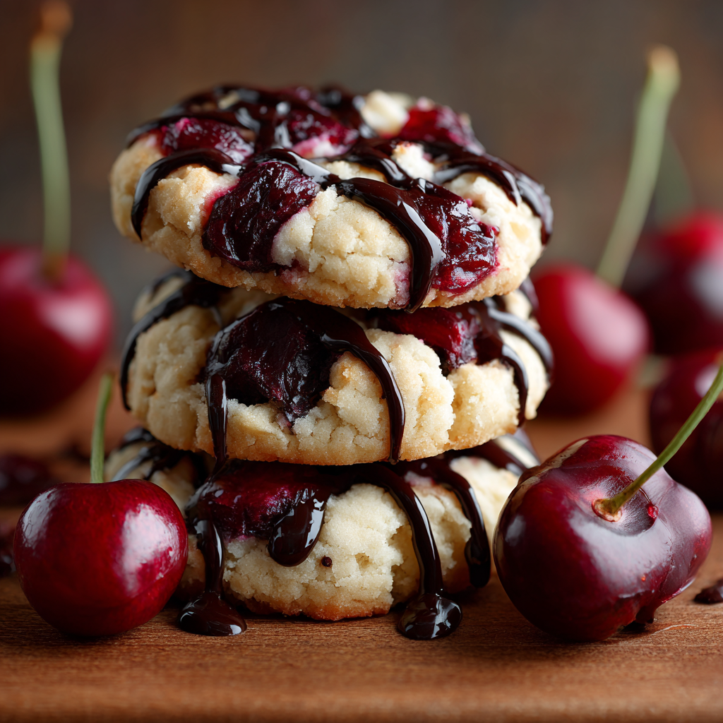 White Chocolate Cherry Shortbread Cookies