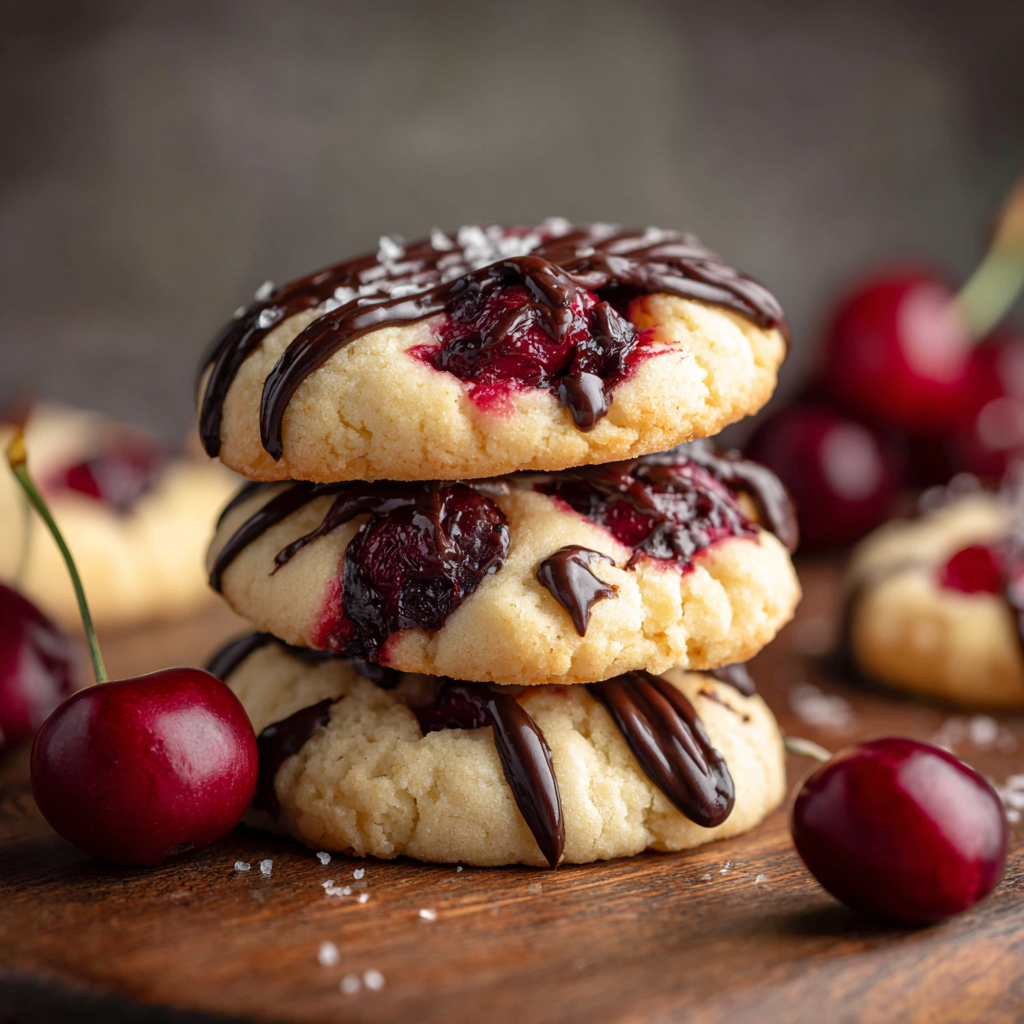 White Chocolate Cherry Shortbread Cookies