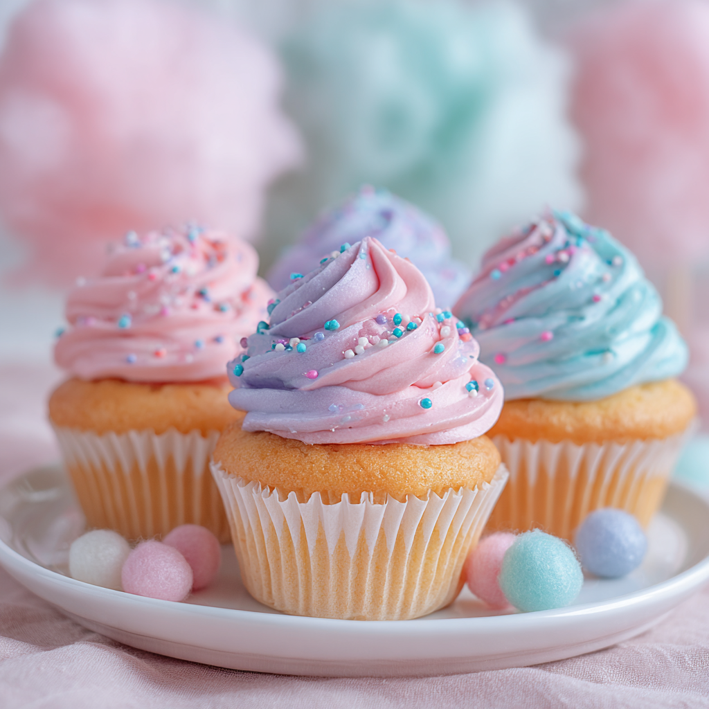 Cotton Candy Cupcakes