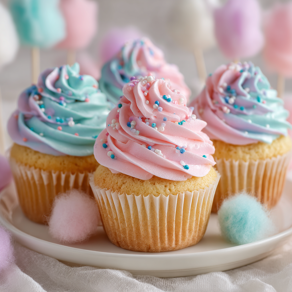 Cotton Candy Cupcakes