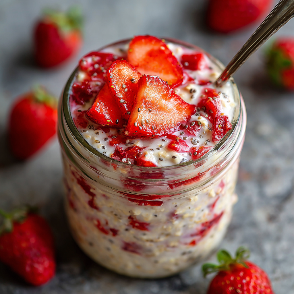 Strawberries and Cream Overnight Oats