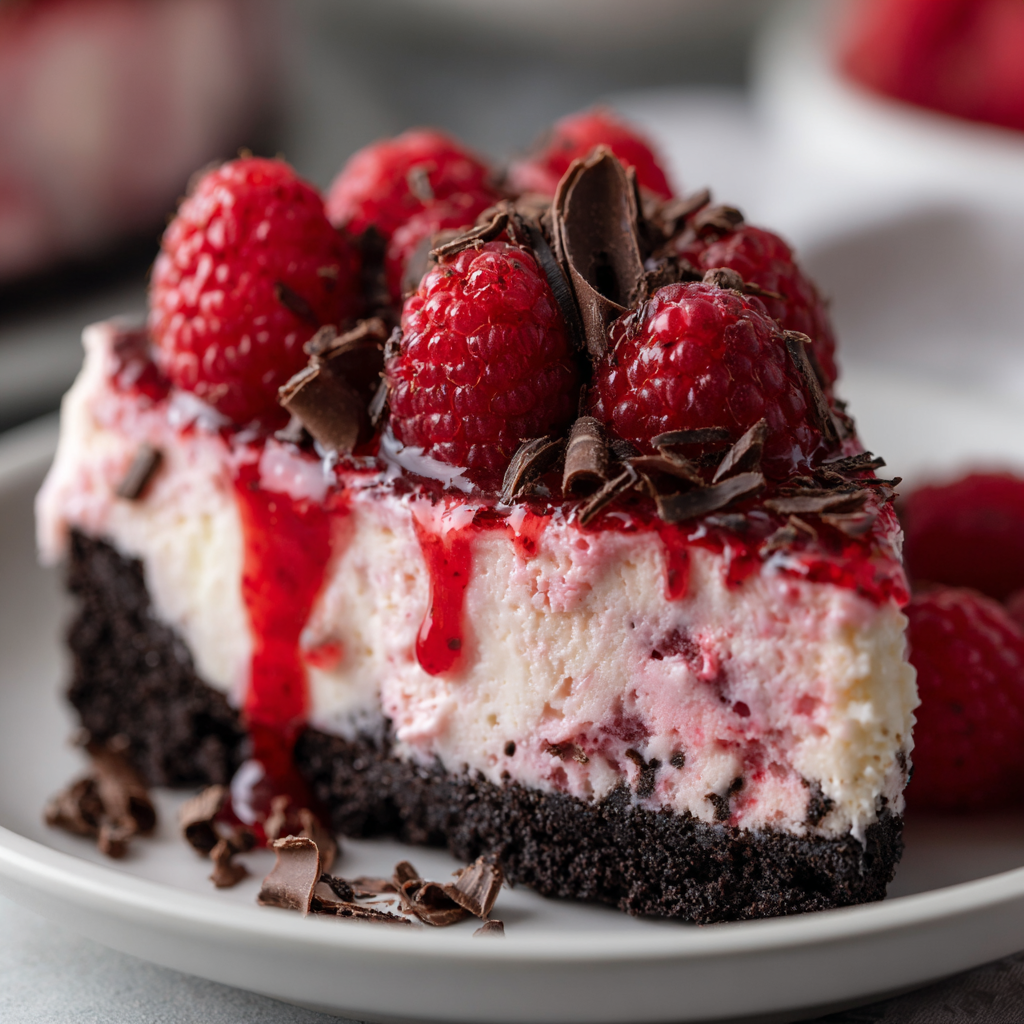 Dark Chocolate Raspberry Cheesecake
