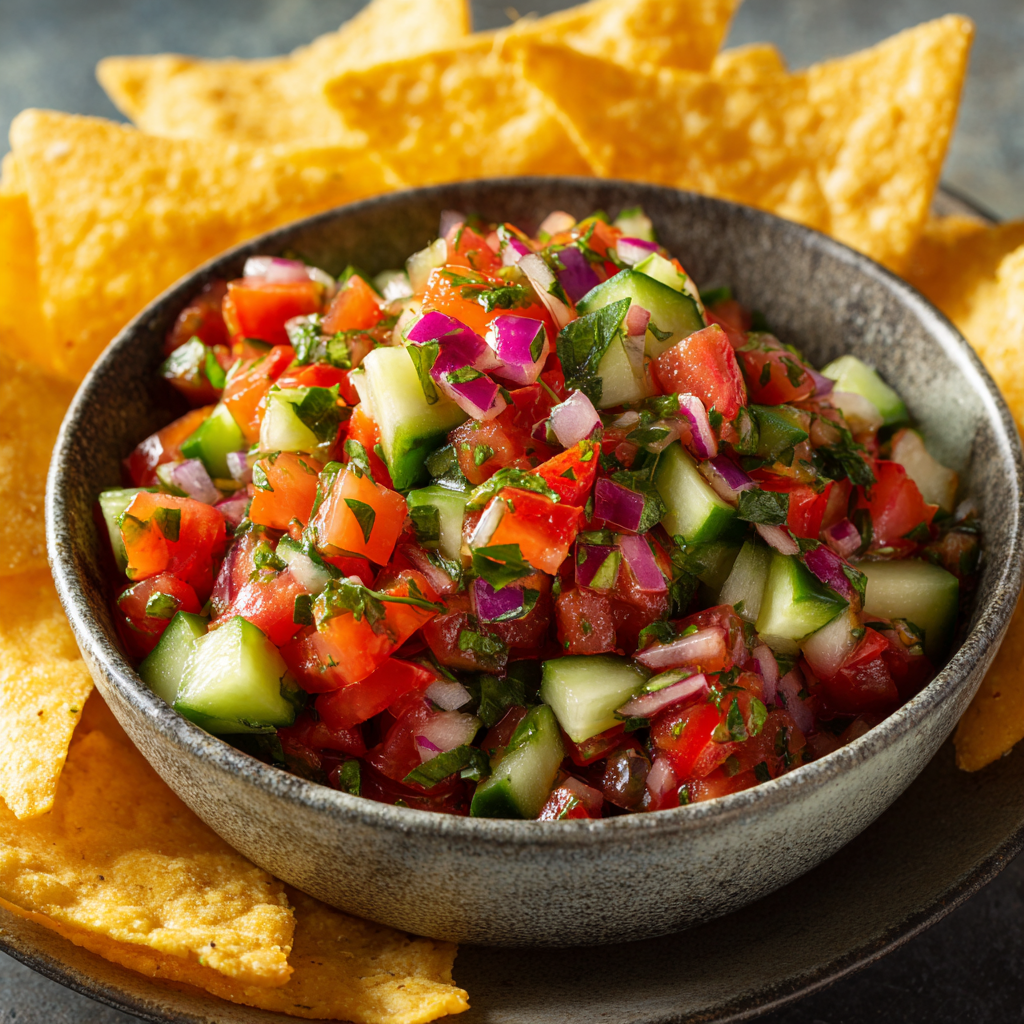 Tomato, Onion, and Cucumber Salad