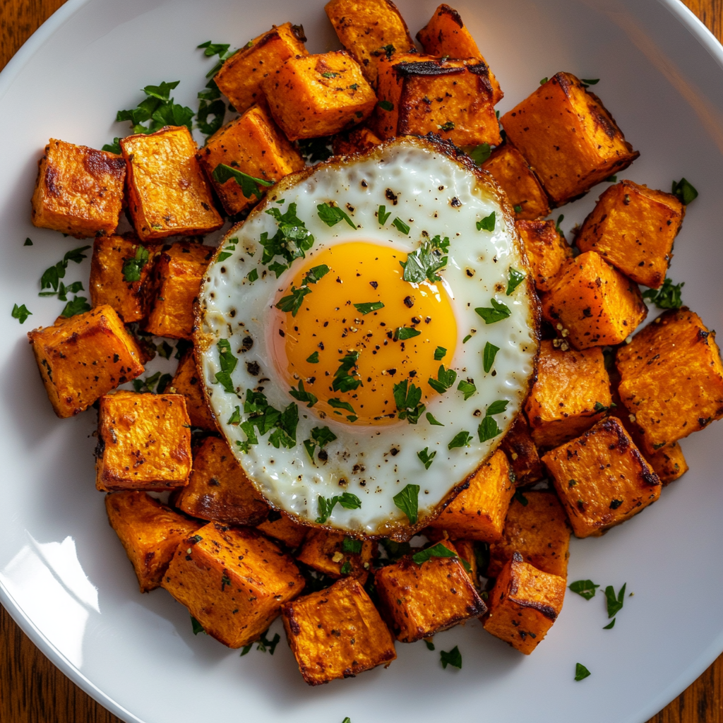 Sweet Potato Hash with Eggs