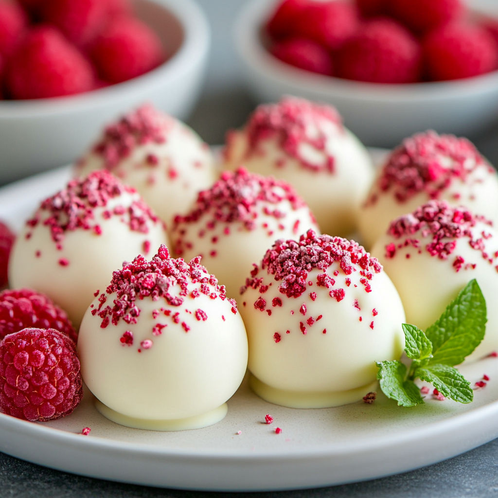 White Chocolate Raspberry Truffles