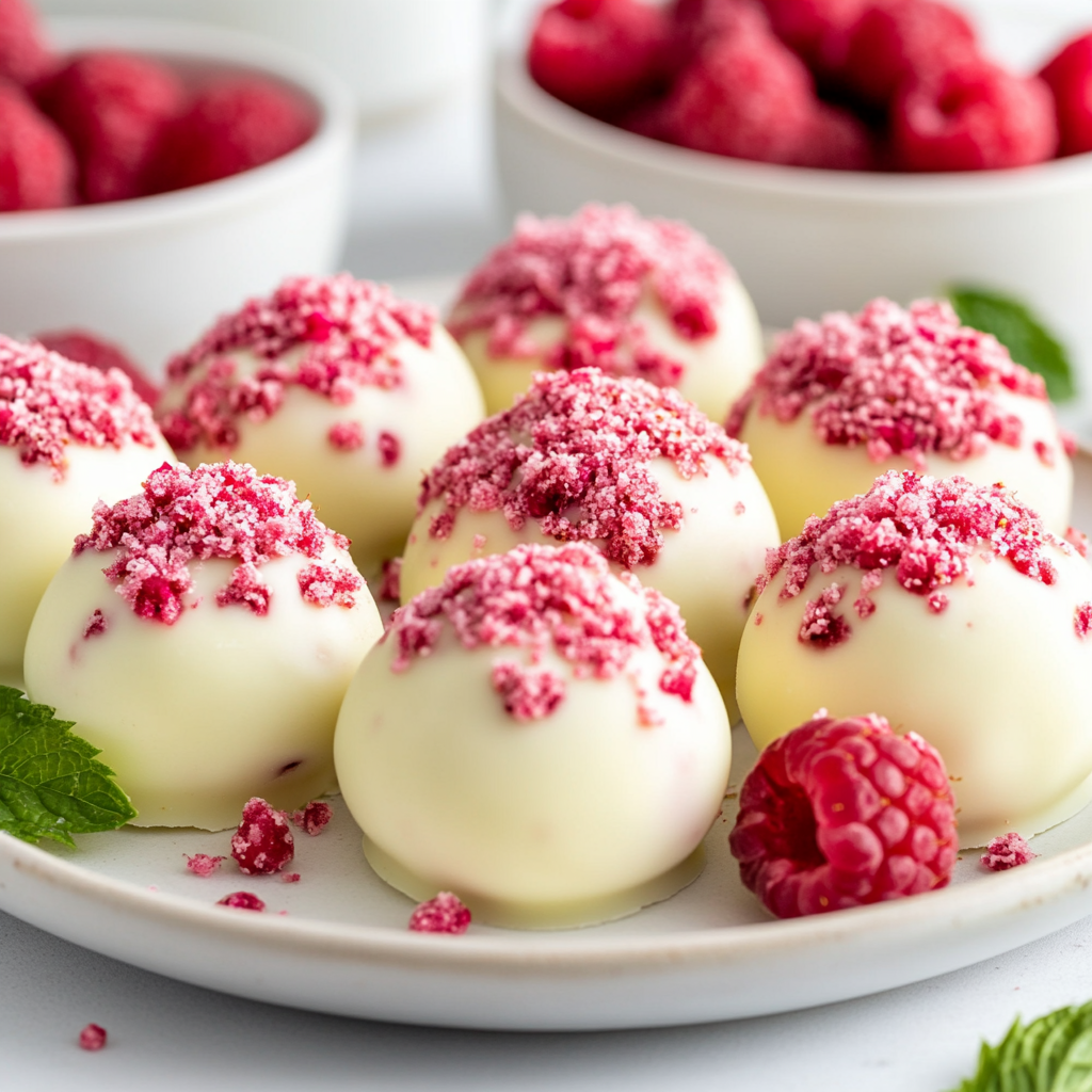 White Chocolate Raspberry Truffles