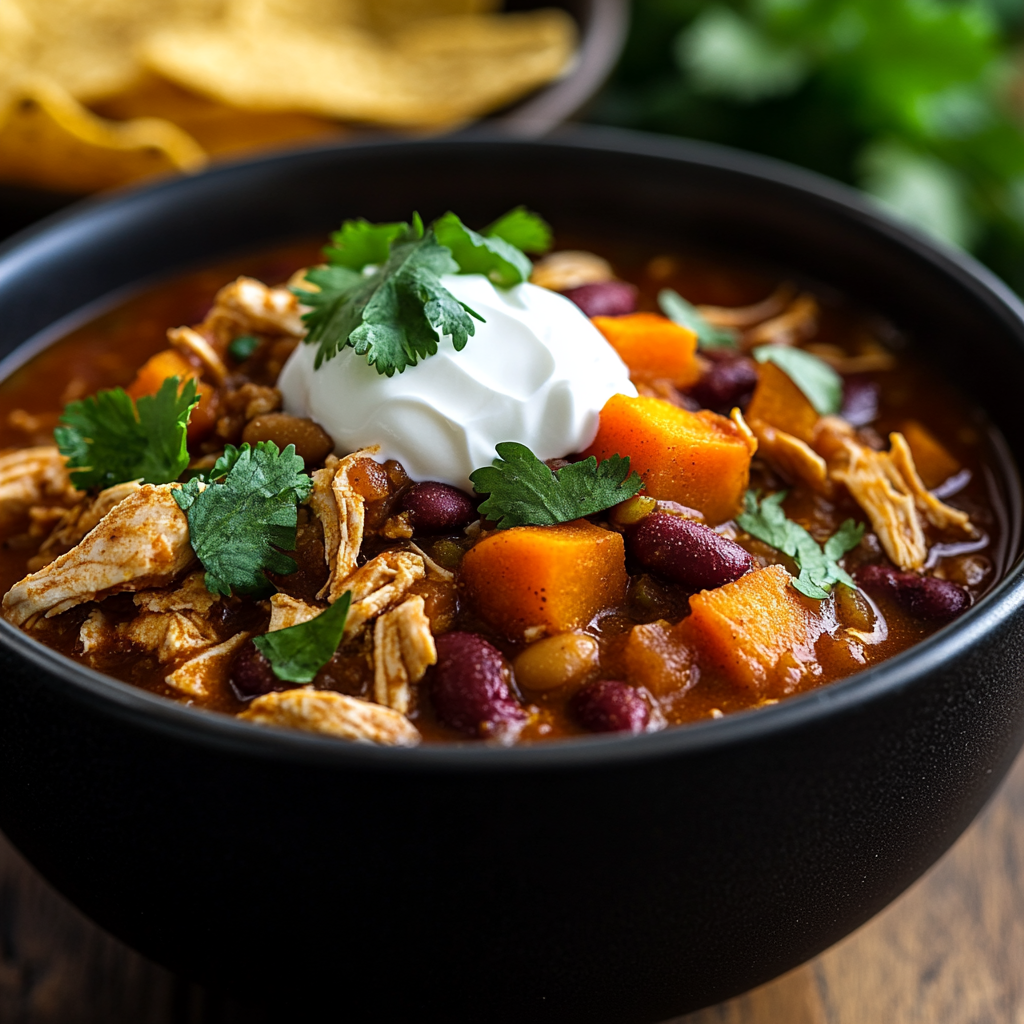 Slow Cooker Chicken and Sweet Potato Chili