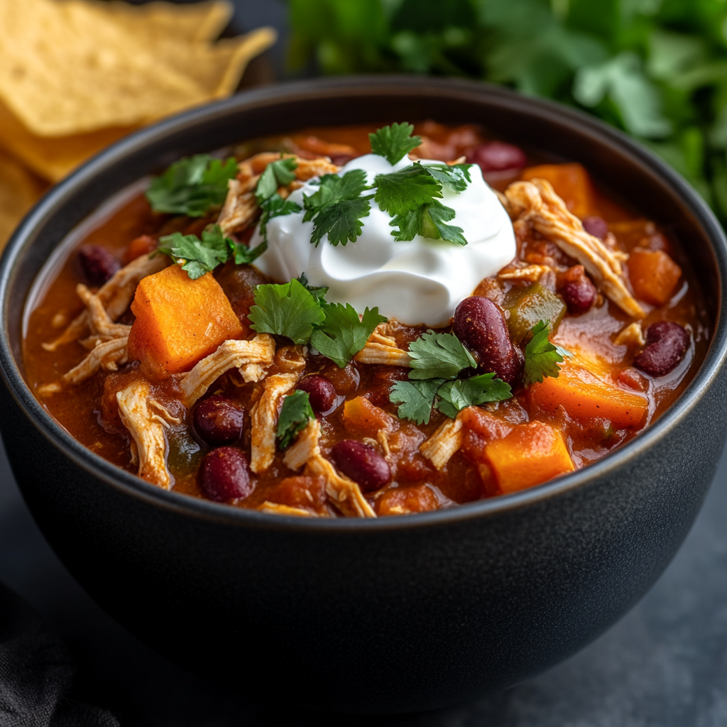 Slow Cooker Chicken and Sweet Potato Chili