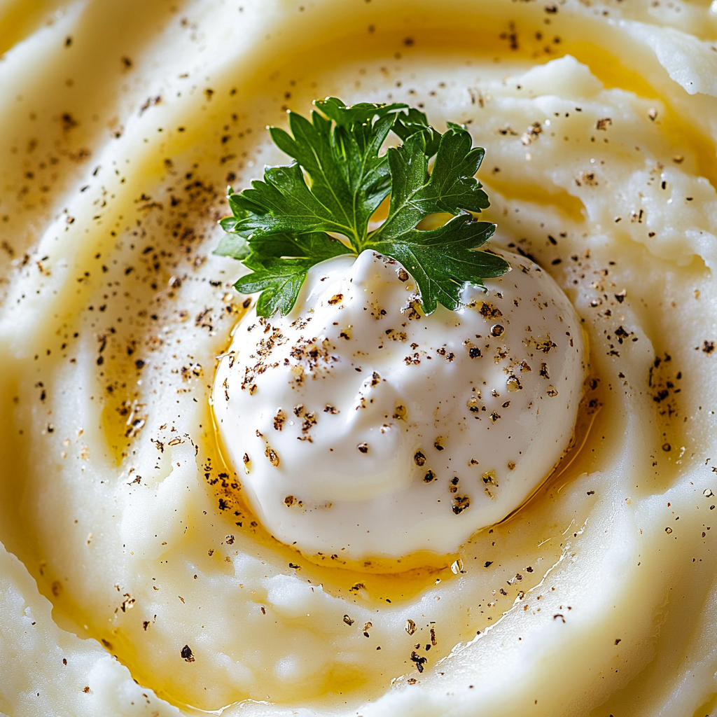 Mashed Cauliflower with Sour Cream (Low-Carb)