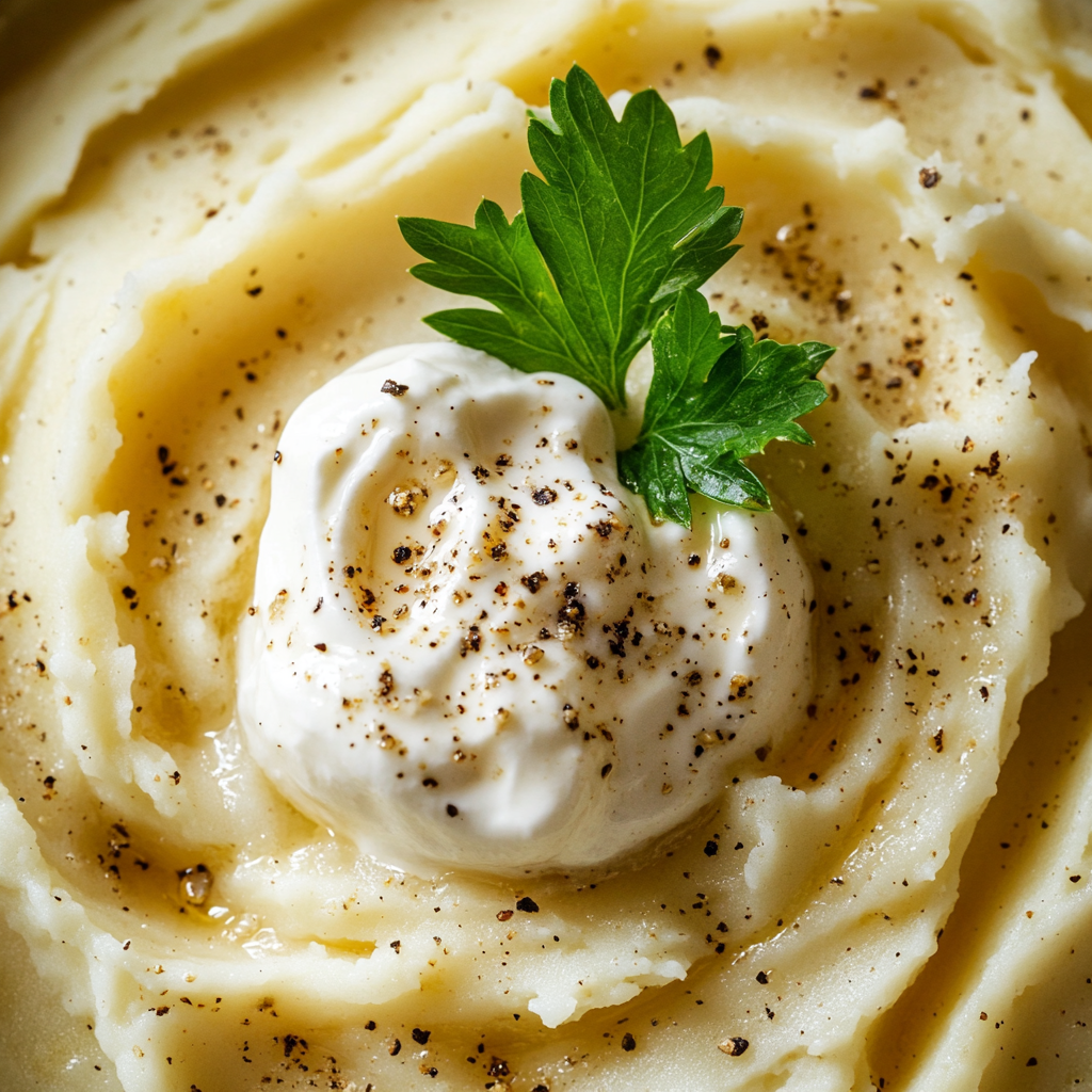 Mashed Cauliflower with Sour Cream (Low-Carb)