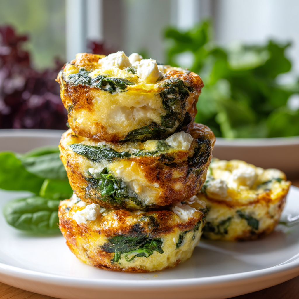 Quick & Healthy Egg Muffins with Spinach and Feta