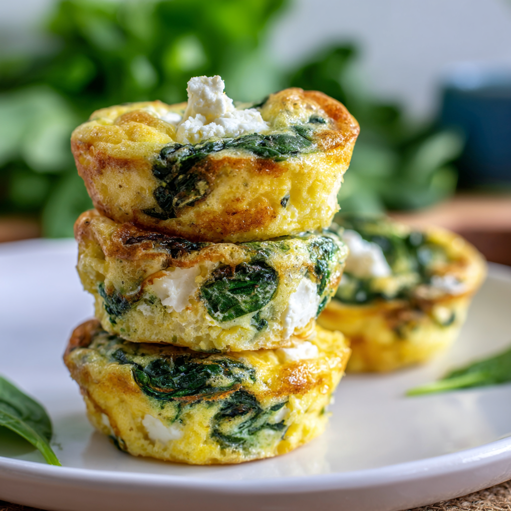 Quick & Healthy Egg Muffins with Spinach and Feta