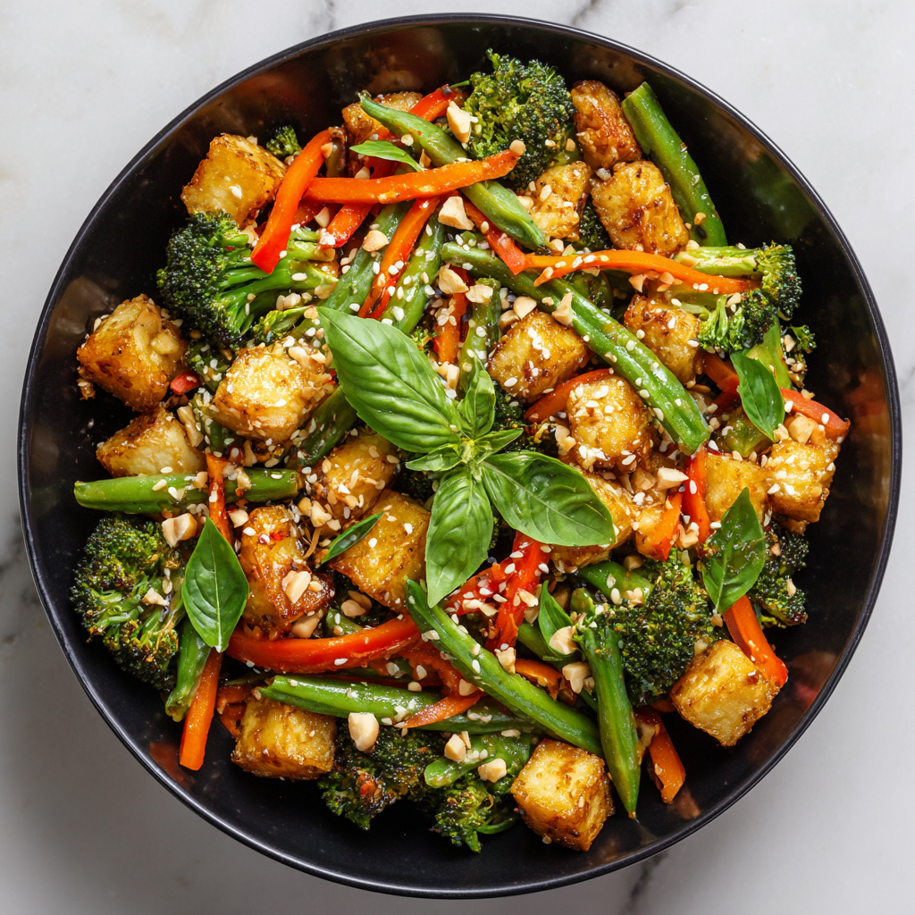 Easy Vegetable Stir Fry with Peanut Sauce