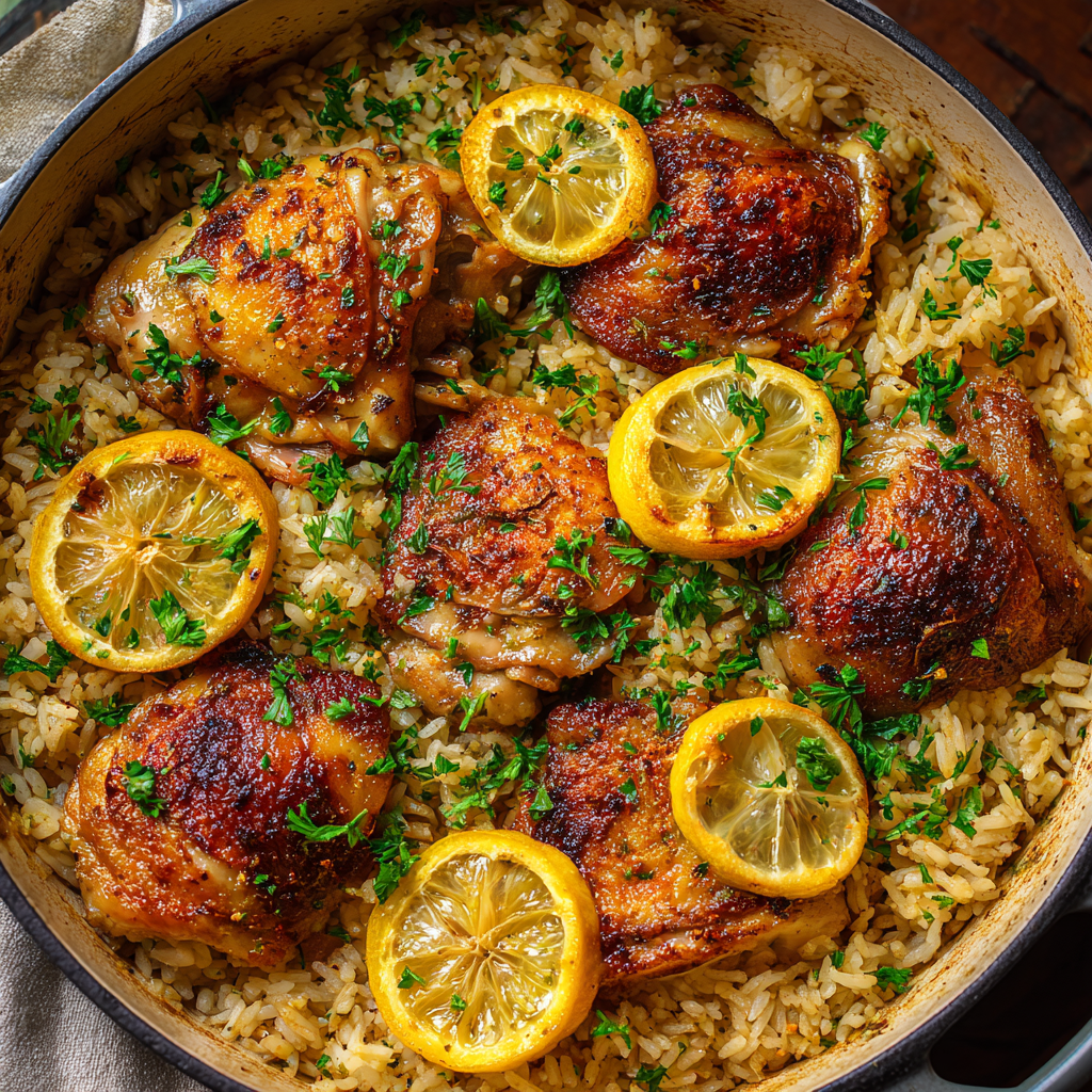 One Pot Lemon Herb Chicken and Rice
