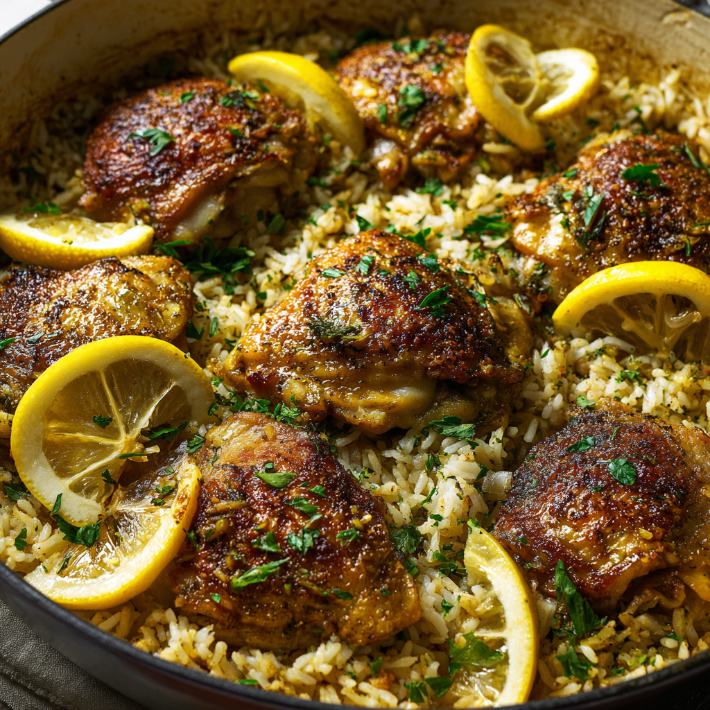 One Pot Lemon Herb Chicken and Rice