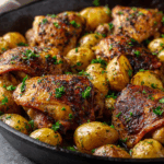 One Pan Honey Garlic Chicken and Potatoes