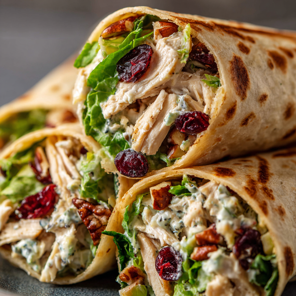 Healthy Chicken Apple Salad Wraps