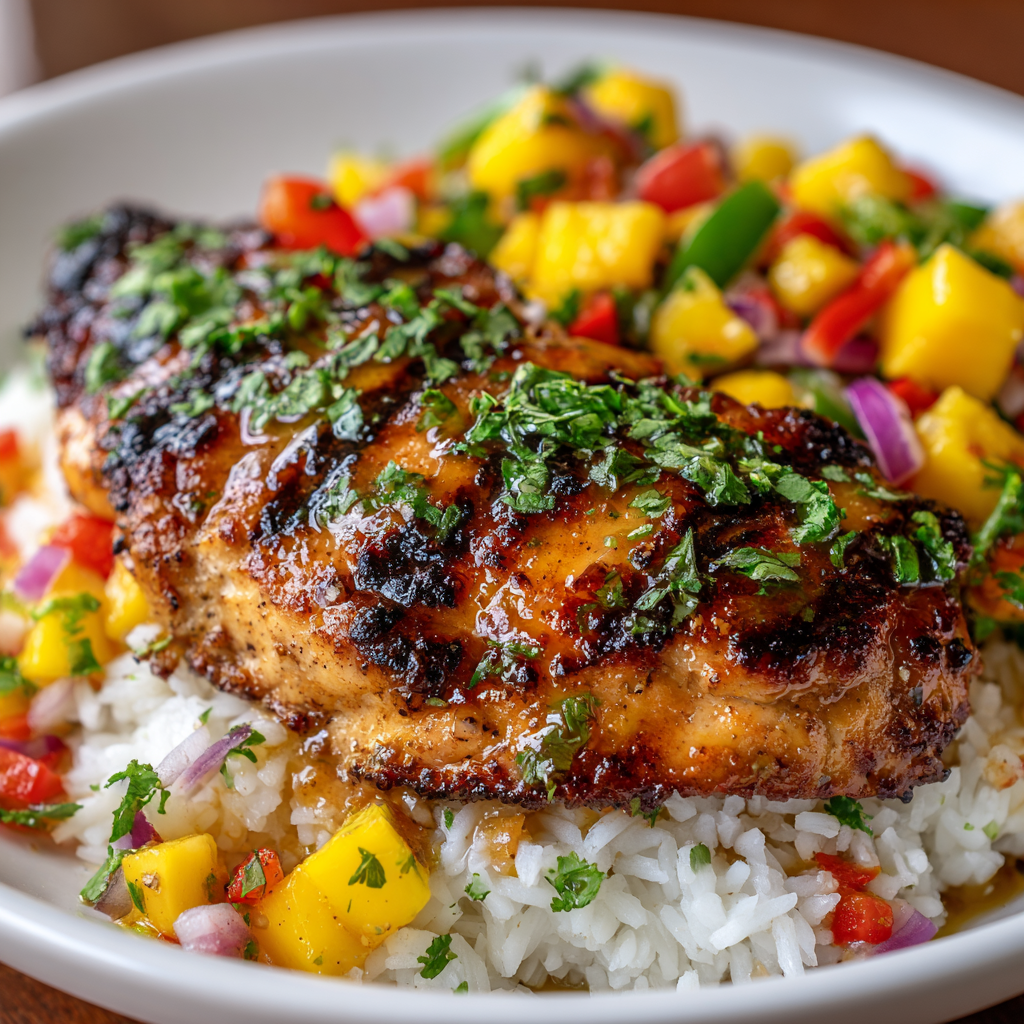 Honey Lime Chicken with Mango Salsa