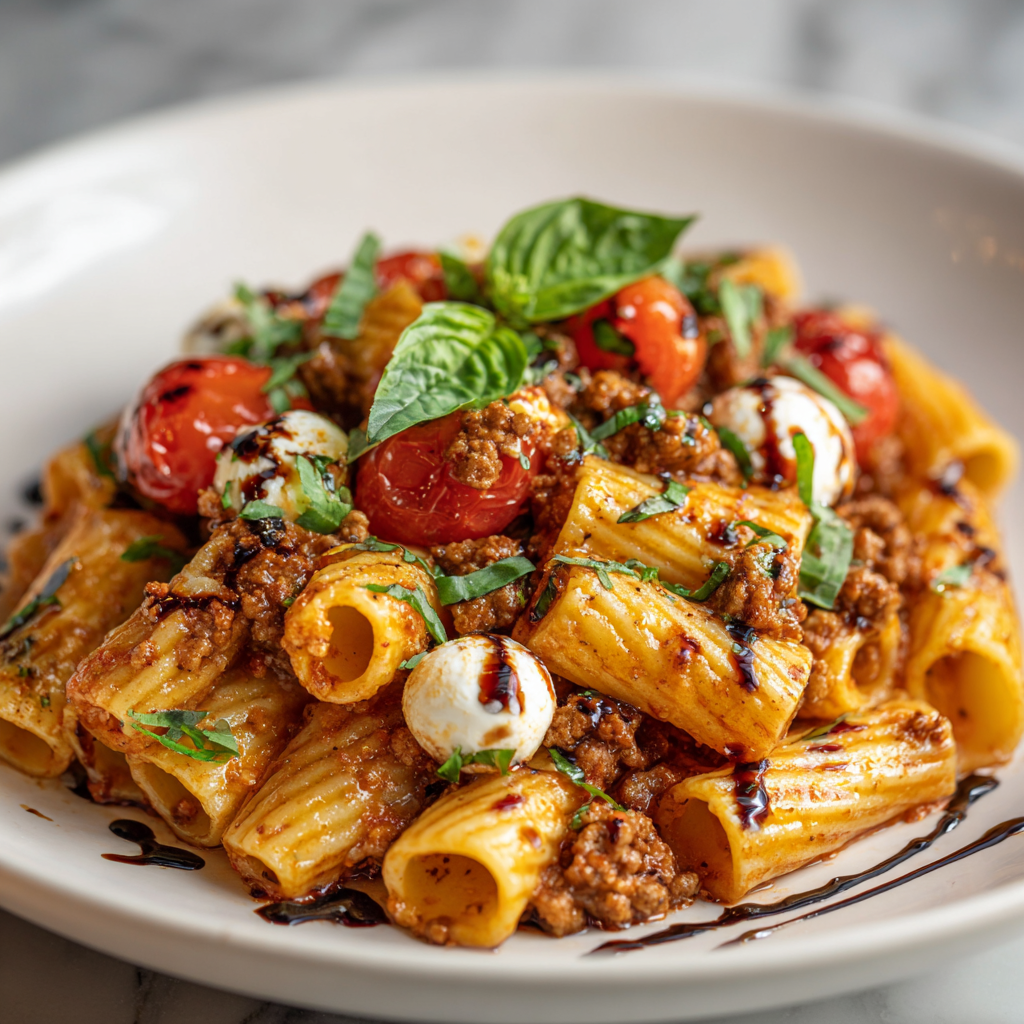 Caprese Pasta with Italian Sausage (30-Minutes)