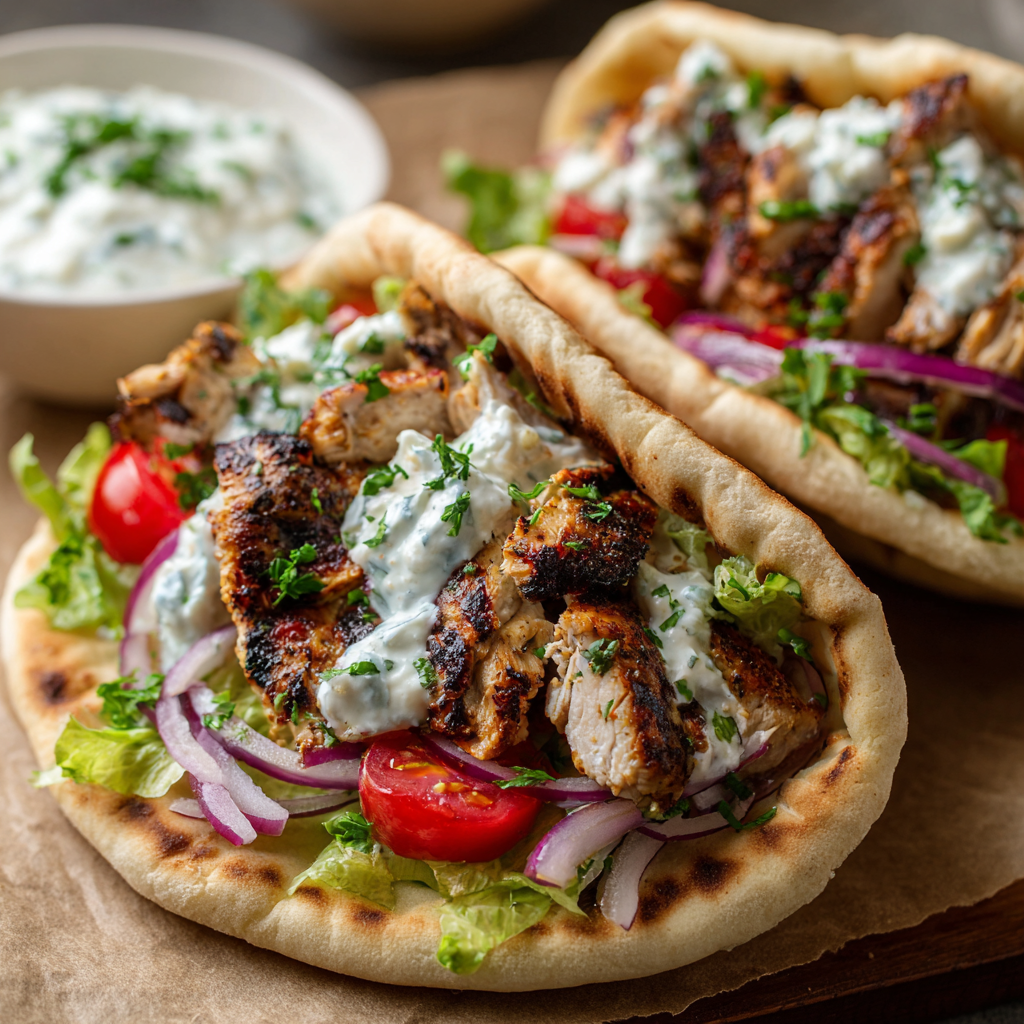 Easy Greek Chicken Gyros with Tzatziki (30-Minutes)