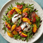 Fresh Peach Burrata Salad Recipe with Basil & Balsamic