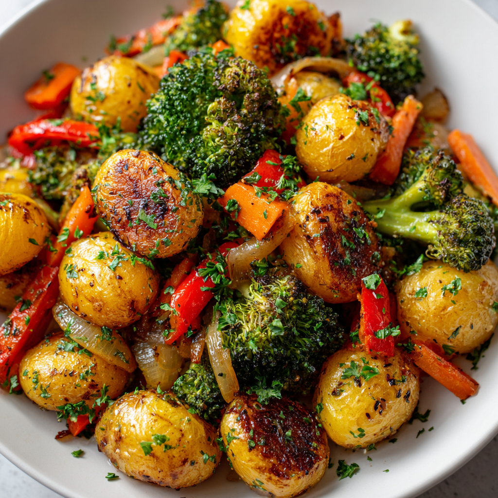 Garlic Herb Roasted Potatoes and Veggies