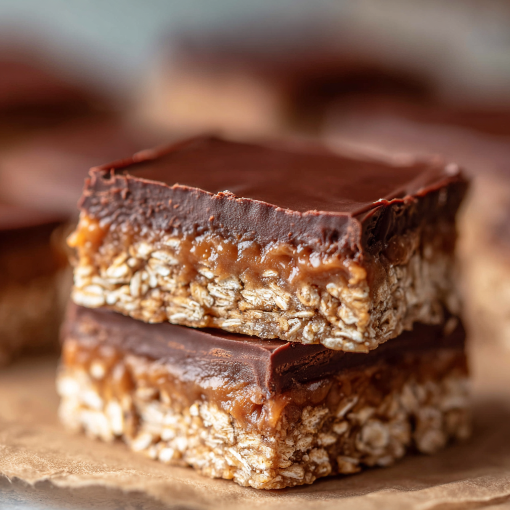 No-Bake Chocolate Peanut Butter Oat Bars